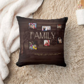 家族素朴の木の写真コラージバッファロープレイド2 クッション (ブランケット)