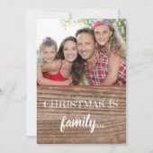 家族素朴ラブクリスモダンスマスホリデイ 招待状 (正面)