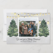 家族素朴写真クリスマスツリーファーム シーズンカード (正面)