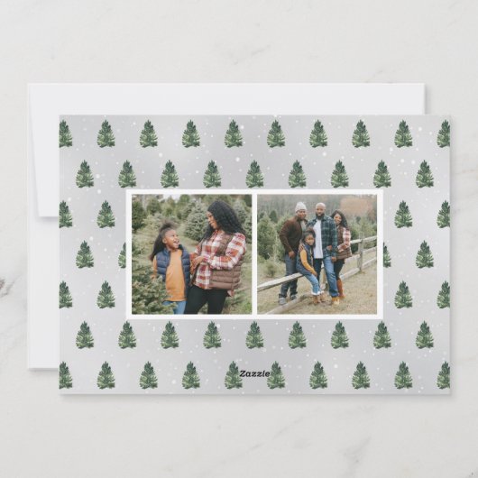 家族素朴写真クリスマスツリーファーム シーズンカード (裏面)