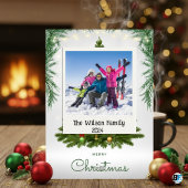 家族素朴写真クリスマスツリーファーム シーズンカード