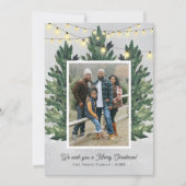 家族素朴写真クリスマスツリーファーム シーズンカード (正面)