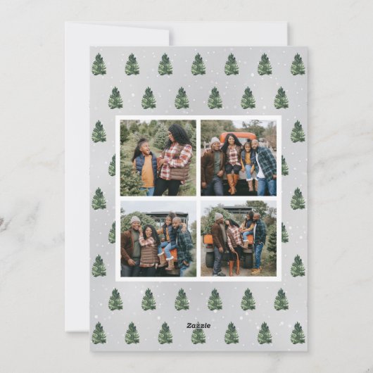 家族素朴写真クリスマスツリーファーム シーズンカード (裏面)