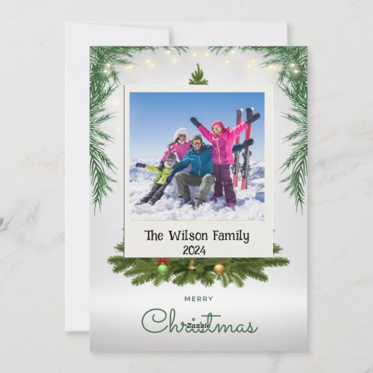 家族素朴写真クリスマスツリーファーム シーズンカード (裏面)