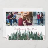 家族素朴写真クリスマスパイン シーズンカード (正面)