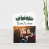 家族素朴写真クリスマスパイン シーズンカード (正面)
