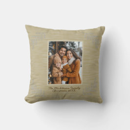 家族素朴写真クリスマス松の枝 クッション