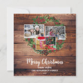 家族素朴写真コラメリーージホリデーカード シーズンカード (正面)