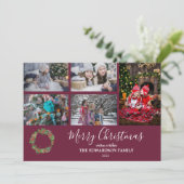 家族素朴写真コラージュMerry Christmas シーズンカード (スタンド正面)