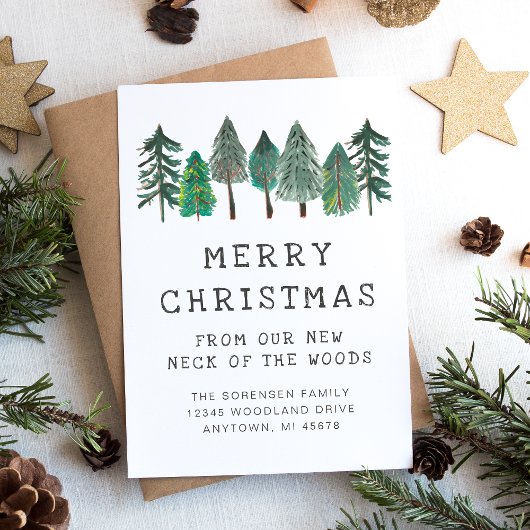 家族素朴写真メリークリスマスムービング 案内状