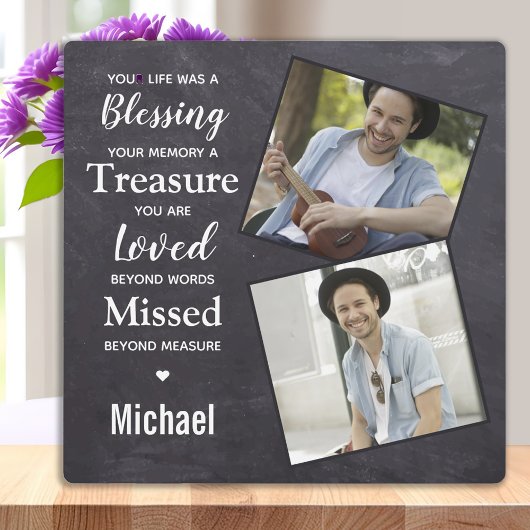 家族素朴写真悔やみや弔慰記念記念 フォトプラーク