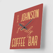 家族素朴名キッチン スクエア壁時計 (傾斜)