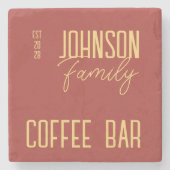 家族素朴名コーヒー ストーンコースター (正面)