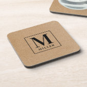 家族素朴名モダンモノグラム コースター (左側)