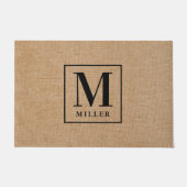 家族素朴名モダンモノグラム ドアマット (正面)