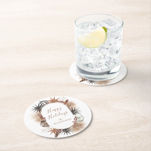 家族素朴名自然休日 ラウンドペーパーコースター (インサイチュ)