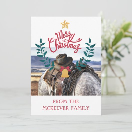 家族素朴牧場クリスマスグリーティングカード (スタンド正面)