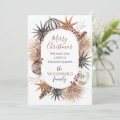家族素朴自然名クリスマス シーズンカード (スタンド正面)