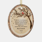 家族素朴記念写真ツリーレッド(鳥)ショウジョウコウカンチョウ セラミックオーナメント (右)