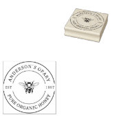 家族経営の養蜂場 ラウンドハニー ラバースタンプ (押印)