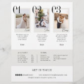 家族結婚撮影者の写真価格リスト チラシ (裏面)