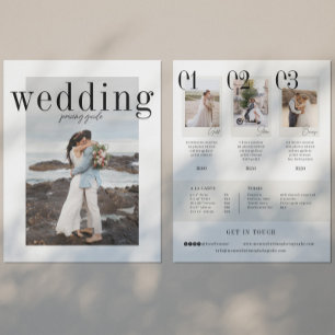 家族結婚撮影者の写真価格リスト チラシ