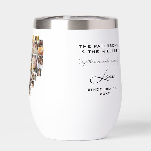 家族結婚記念ハート写真コラージュ (背面)