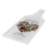 家族結婚記念ハート写真コラージュ カッティングボード (角)