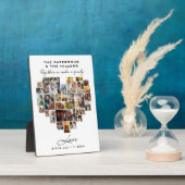 家族結婚記念ハート写真コラージュ フォトプラーク (側面)