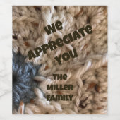 家族編み糸の感謝の感謝 ワインラベル (シングルラベル)