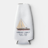 家族航海のボートトリップビーチパーソナライズされたパーティー ボトルクーラー (正面)