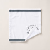 家族航海のボート名ネイビーいかりブラックグレー バスタオルセット (ウォッシュタオル)