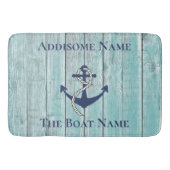 家族航海のボート名海軍いかりテーブルランプ バスマット (正面)