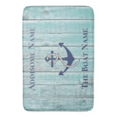 家族航海のボート名海軍いかりテーブルランプ バスマット (正面縦)