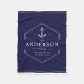 家族航海のモダンいかりボートセーラービーチ フリースブランケット (正面)