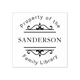 家族華美図書記パーソナライズされた録 ラバースタンプ