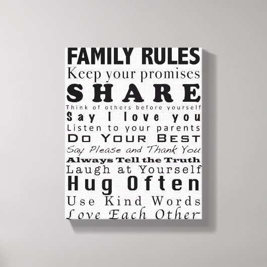 家族規則 キャンバスプリント (正面)