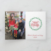 家族親愛の写真クリスマスを説明できるサンタ シーズンカード (内部)