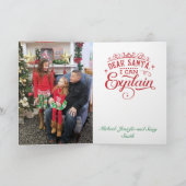 家族親愛の写真クリスマスを説明できるサンタ シーズンカード (内部)