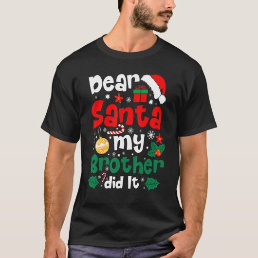 家族親愛サンタ兄クリスマスのパジをやった Tシャツ (正面)