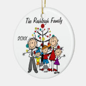 家族親、2人の男の子、女の子、猫のオーナメント セラミックオーナメント (左)