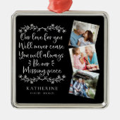 家族記念三写真記念 メタルオーナメント (正面)