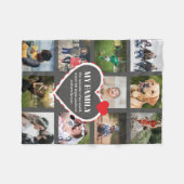 家族記念写真パーソナライズされたコラージュ フリースブランケット (正面(横))