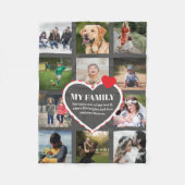 家族記念写真パーソナライズされたコラージュ フリースブランケット (正面)