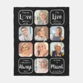 家族記念悔やみや弔慰引用文8フォトコラージュ フリースブランケット (正面)