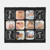 家族記念悔やみや弔慰引用文8フォトコラージュ フリースブランケット (正面(横))