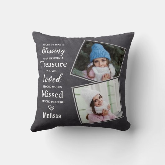 家族記念記念の記念の記念の写真 クッション (裏面)