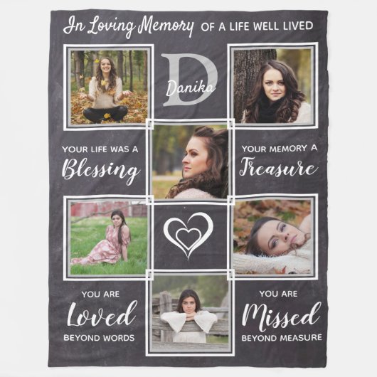 家族記念記念の記念記念の記念写真コラージュ フリースブランケット (正面)