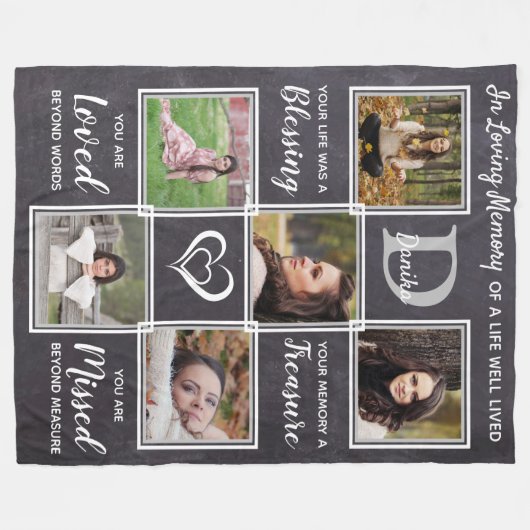 家族記念記念の記念記念の記念写真コラージュ フリースブランケット (正面(横))