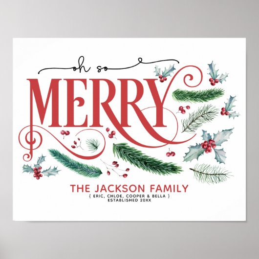 家族設立のメリーホリデーポスター ポスター (正面)